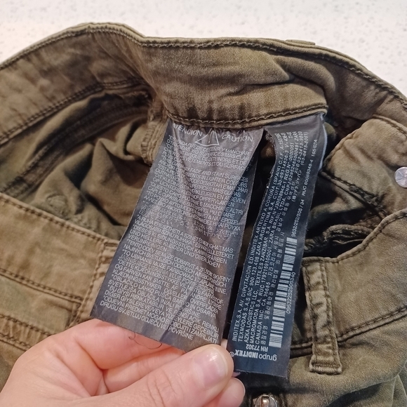 ZARA khaki skinny leg moto cargo pants - Picture 8 of 8